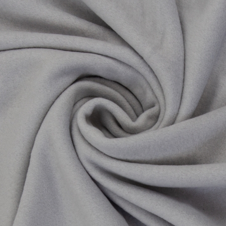 Baumwoll Fleece - uni - hellgrau - 100 % Baumwolle